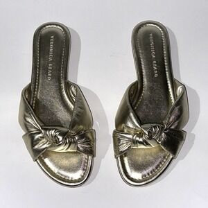 Veronica Beard Slides Salton Knot Sandal NEW Gold Women's Size 6 $295